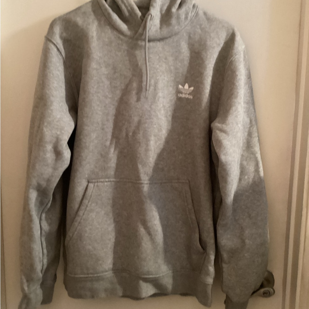 Adidas Heather Gray Pullover Hoodie Unisex Size Medium - Picture 7 of 8